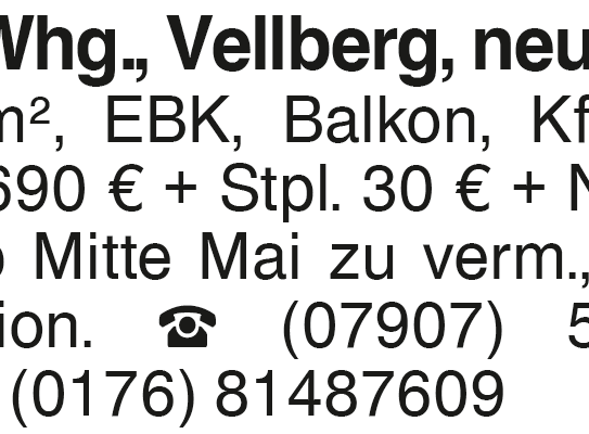 2-Zi.-Whg., Vellberg, neu ren.