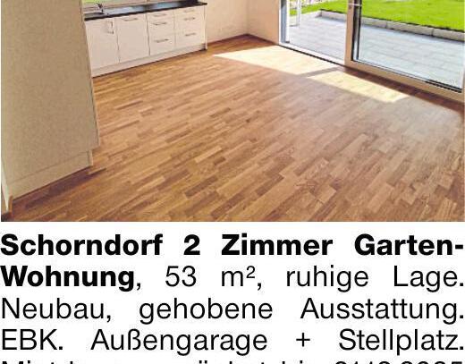 Schorndorf 2 Zimmer GartenWohnung, 53 m², ruhige Lage. Neubau, gehobene...