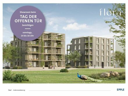 Nachhaltig, modern, stylish: 3-Zimmer-Wohnung in Holz-Hybrid-Villa mit Loggia ins Grüne.