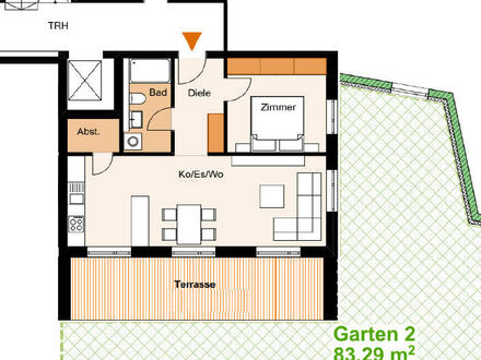 2-Zi.-Neubauwohnung mit Gartenanteil in Biberach-Ringschnait