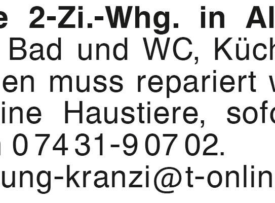 2-Zi.-Whg. in Albstadt