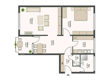 Schöne 2,5-Zimmerwohnung mit Balkon