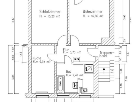 * Attraktive 2-Raum-Wohnung mit großem Badezimmer/ suchen Sie sich den Bodenbelag selbst aus *