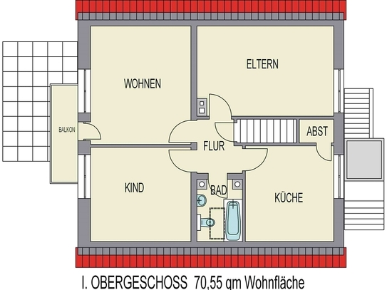 Ruhige Lage - 3-Zimmer OG Wohnung in Liebenau zu vermieten