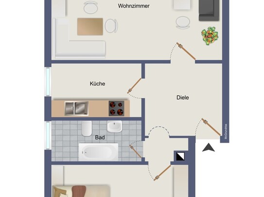 Wohnen direkt am See | Balkon mit Blick auf den Schulsee | Steg zum Baden | 2-Zimmer