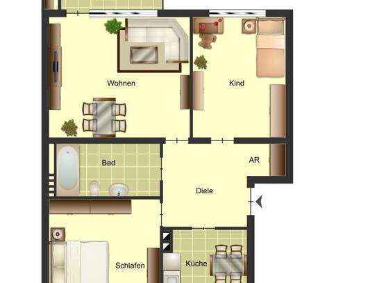 3- ZKB mit Balkon!