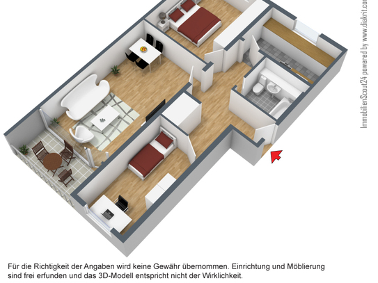 Sie suchen? Wir bieten! 'Kleine' 3-Zimmer-Wohnung mit frisch modernisiertem Badezimmer