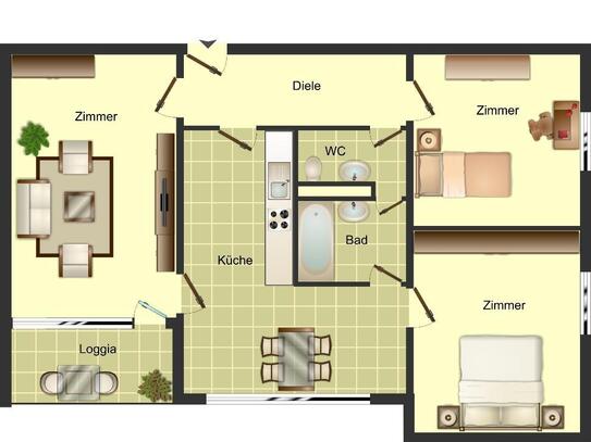 3-Zimmer-Wohnung in Ratingen West