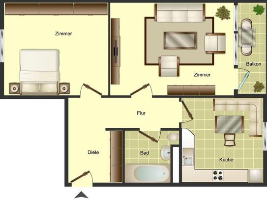 2-Zimmer-Wohnung in Düsseldorf Garath