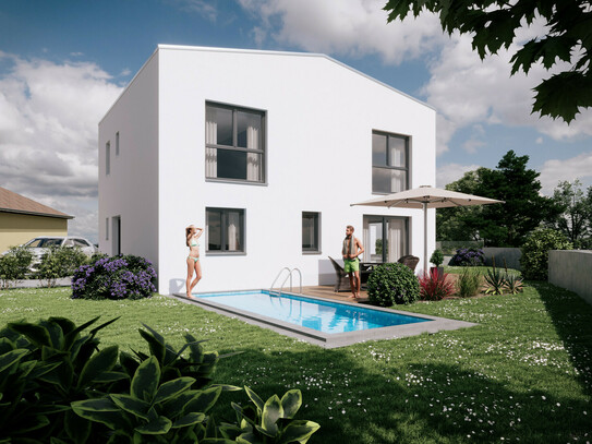 WOHNEN AM WAGRAM MIT POOL UND AUSBLICK: MODERN, MASSIV & HOCHWERTIG WOHNEN IN DER WEINREGION MIT BESTER INFRASTRUKTUR U…