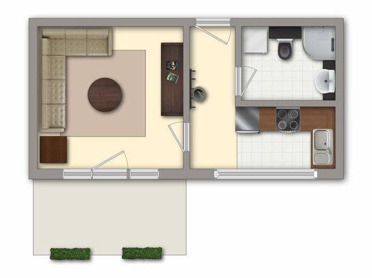 500 € geschenkt*: renovierte 1 Zimmerwohnung mit großem Balkon, Fahrstuhl & Duschbad