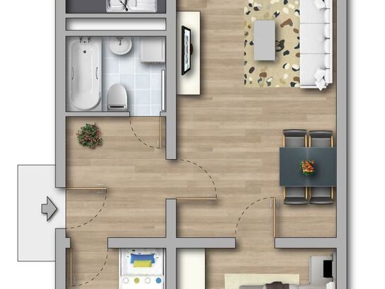500 € fürs neue Zuhause*: frisch renovierte 3 ZimmerWE mit Wintergarten & Ausblick