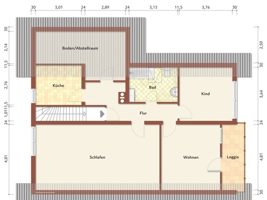 AS-Immobilien.com +++Wächtersbach-Stadt-3 Zimmer- unter'm Dach juchhe... gemütliche Loggia+++