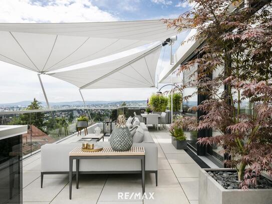 EXKLUSIVE MAISONETTE MIT BEEINDRUCKENDEM AUSBLICK UND POOL AUF DER DACHTERRASSE.