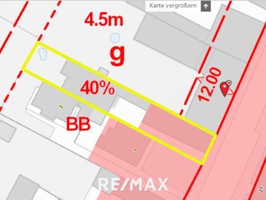 Schmales Baugrundstück mit Abbruchhaus für bis zu 3 Einfamilienhäuser!