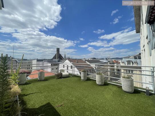 TERRASSE mit Blick über die City im 8. OG!!! HOCHHAUS HERRENGASSE!!!!