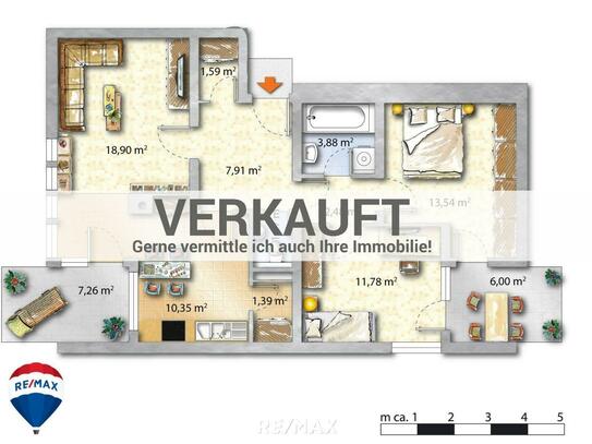 Sehr gut gelegene 73m² Wohnung im EG mit 2 Schlafzimmer in Ehrenhausen