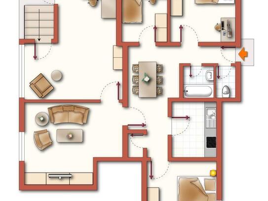 Inzing: Geräumige 5-Zimmer-Wohnung ca. 136,21 m² mit Autoabstellplatz und Bürofläche