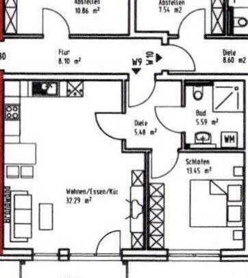 Neuwertige 2-Zimmer-Wohnung (Nr. 9) mit Einbauküche in KfW-Effizienzhaus 40 plus