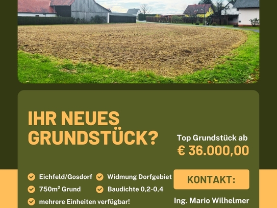 Grundstücke in Eichfeld/Gosdorf zu kaufen + Wirtschafsgebäude vorhanden (Provisionsfrei)