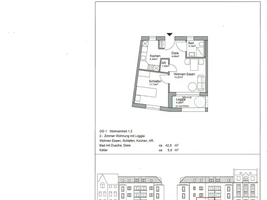 Neubau-Etagenwohnungen mit Fahrstuhl im Zentrum