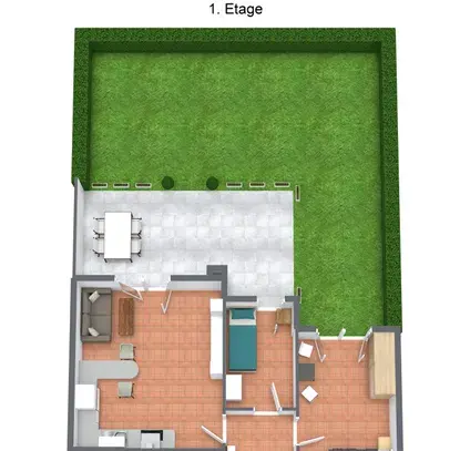 Möbliert & rollstuhlgerecht: moderne EG-Wohnung mit Terrasse & Garten zu vermieten