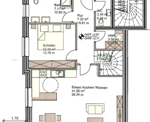 Helle Obergeschosswohnung mit Dachgeschoss und Terrasse in Hesel