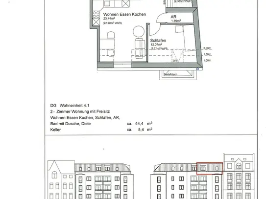 Neubau-Dachgeschosswohnungen mit Fahrstuhl