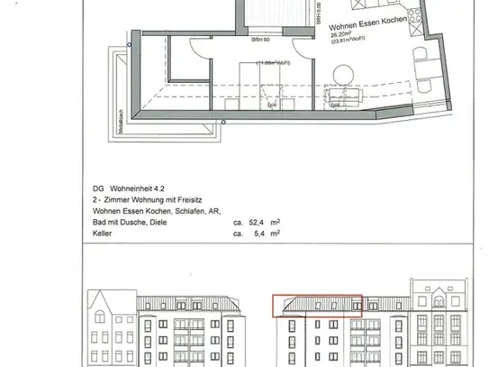 Neubau-Dachgeschosswohnungen mit Fahrstuhl