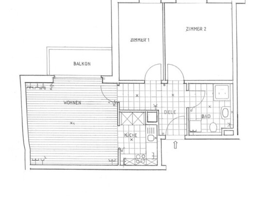 3 Zimmer-Wohnung mit Balkon in zentraler Lage