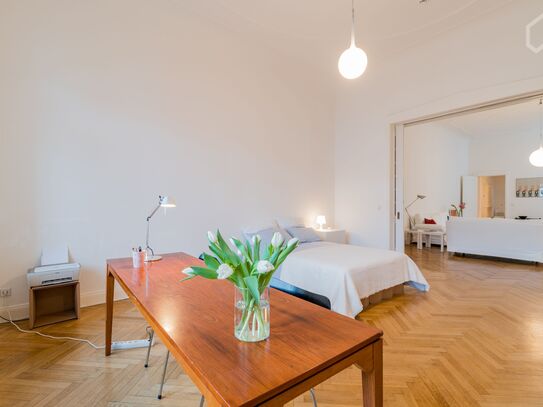 Beautiful, large old building apartment with designer furniture in Berlin-Charlottenburg