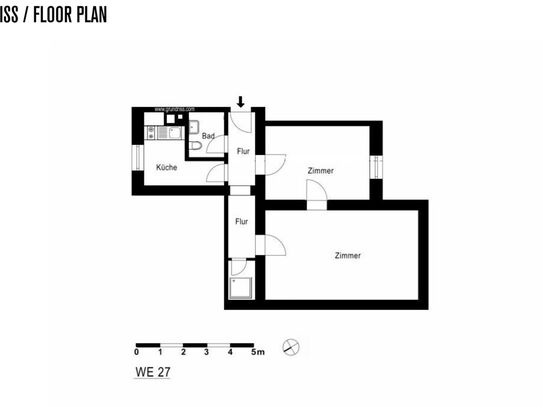 Helle, gut geschnittene 2-Zimmer-Altbauwohnung in Berlin-Kreuzberg (Hinterhaus)