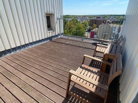 Penthouse apartment with a large terrace above the roofs of Bonn