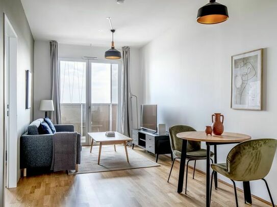Schönes 1-Zimmer-Apartment in Landstraße mit Balkonblick über die Stadt