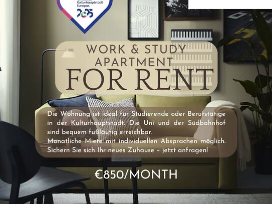 Erstbezug in möblierten 1-Raum-Wohnung Study & Work