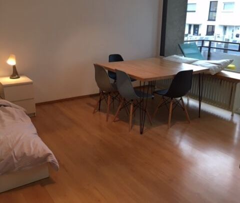 Stylishly furnished 1-room apartment with a large balcony, separate kitchen, bathroom In Frankfurt am Main, close to Es…