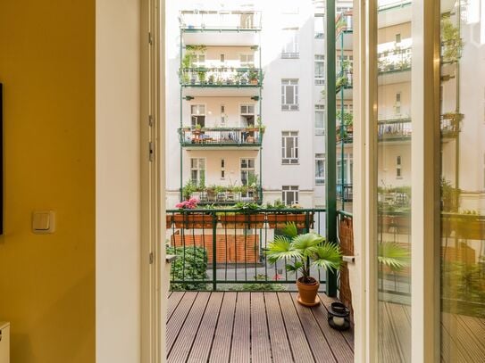 Historic apartment in Kreuzberg with balcony on waterfront plot