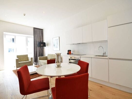 Stylish, sophisticatedly furnished 1-bedroom business apartment in Frankfurt near Kaiserlei bridge