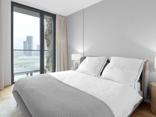 AMAZING 2 ROOM APARTMENT ON 15th FLOOR EDEN TOWER IN CENTRAL FRANKFURT, Frankfurt - Amsterdam Apartments for Rent