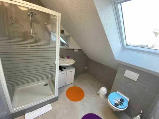 modern eingerichtetes Zimmer mit eigenem Bad