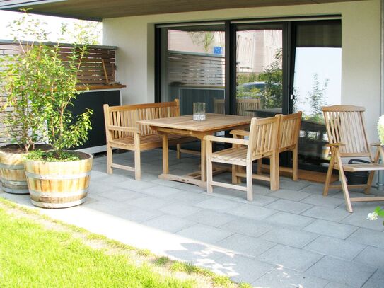 Familienfreundliche Wohnung am Ökotop mit Gartenterrasse und Garage