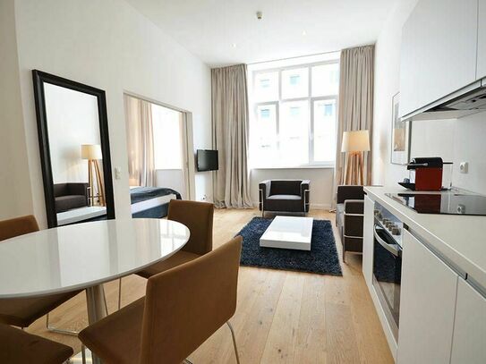 Stilvolles und komplett möbliertes 35 qm Serviced Apartment in Frankfurt/Main Nähe des Weißen Turms