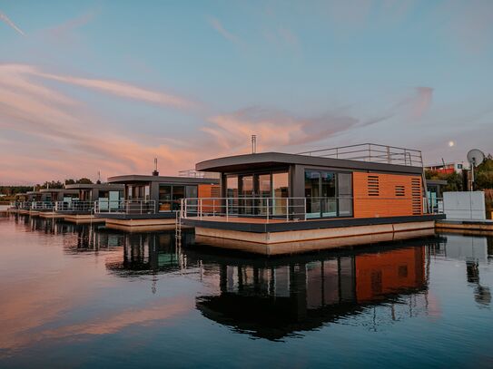 Floating house on the water