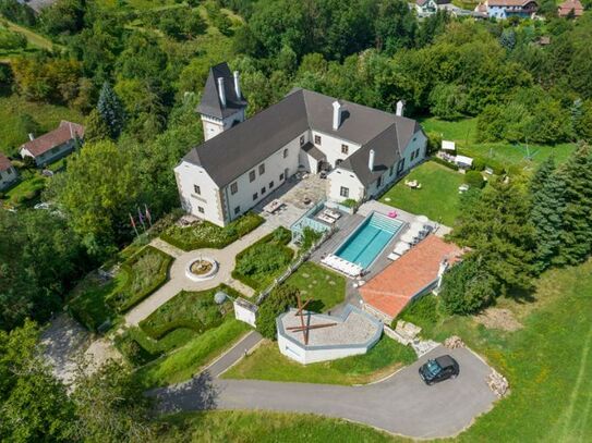 Doppelzimmer in einem Château mit Pool, Sauna und Garten