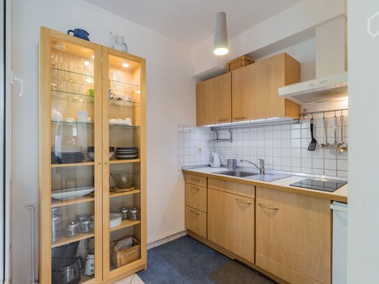 Beautifully furnished 2 - room apartment in central Berlin with a great terrace