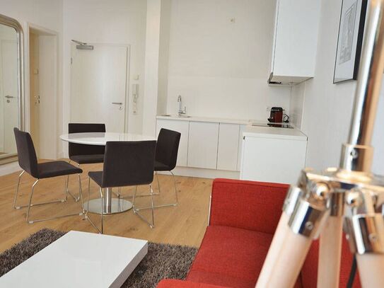 Exquisite, fully furnished 1-bedroom designer apartment for your temporary stay at Frankfurt Green Belt