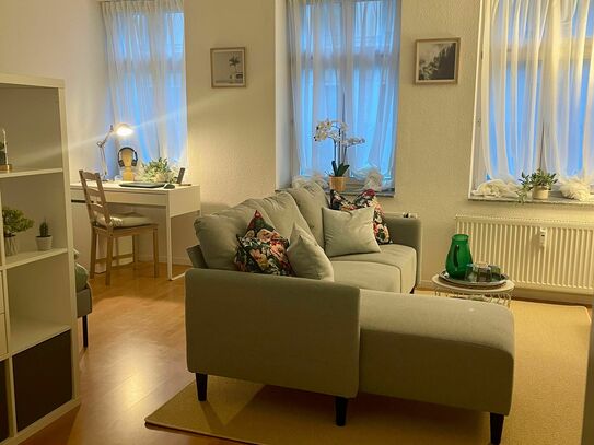 Möblierte 1-Raum-Wohnung mit Balkon - frisch renoviert und möbliert