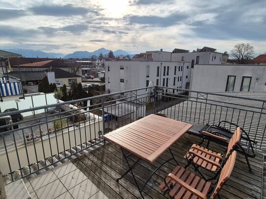 Schöne Wohnung bei Salzburg, in Freilassing, Terrasse & Bergblick