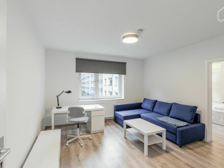 Zentrales, frisch renoviertes, vollmöbliertes 2-Zimmer Apartment mit Balkon | Central freshly renovated fully furnished…