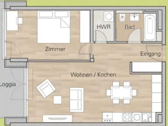 Schöne moderne Wohnung im 2. Stock; Kurzfristige Vermietung bis zum 30. April 2025 möglich.